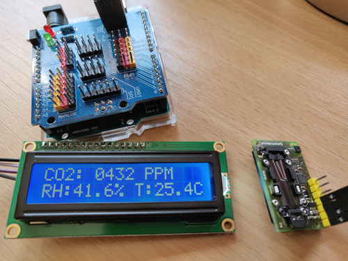 Displaying data from the absolute orientation sensor on the 4D systems LCD screen that was included in the starter kit.